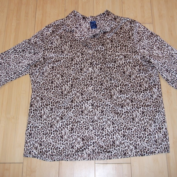♥️Apt 9♥ Plus Size XXL Animal Print Cheetah Blouse - Picture 4 of 6